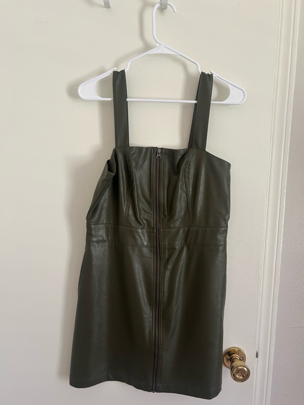 wild fable Olive Faux Leather Mini Dress